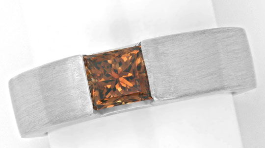 Foto 2 - Ring 1,03 Princess Diamant HRD F. Intense Brown Schmuck, S4649