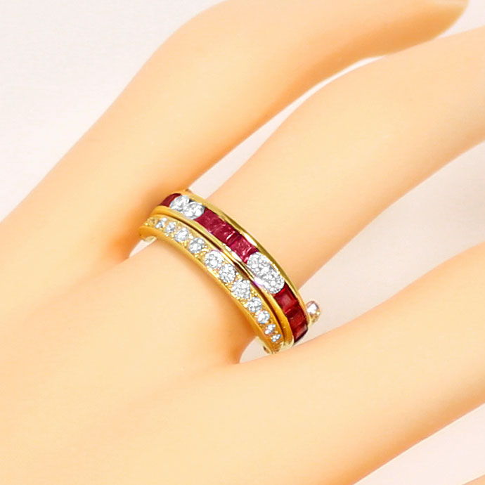 Foto 5 - Verwandelbarer Vollmemory Ring Brillanten Rubine Safire, S9110